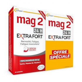 MAG 2-24H Extra fort - Magnésium, vitamine B6, vitamine D et taurine - Anti-nervosité et anti-fatigue - Complément alimentair...