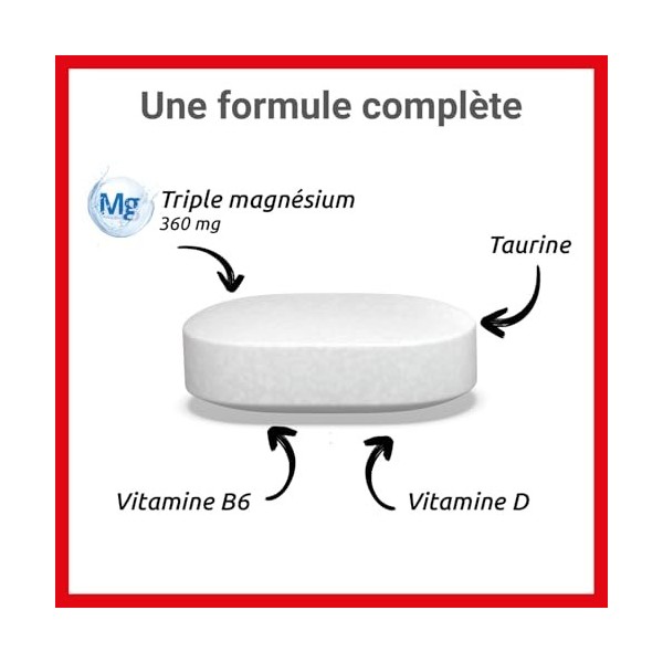 MAG 2-24H Extra fort - Magnésium, vitamine B6, vitamine D et taurine - Anti-nervosité et anti-fatigue - Complément alimentair...