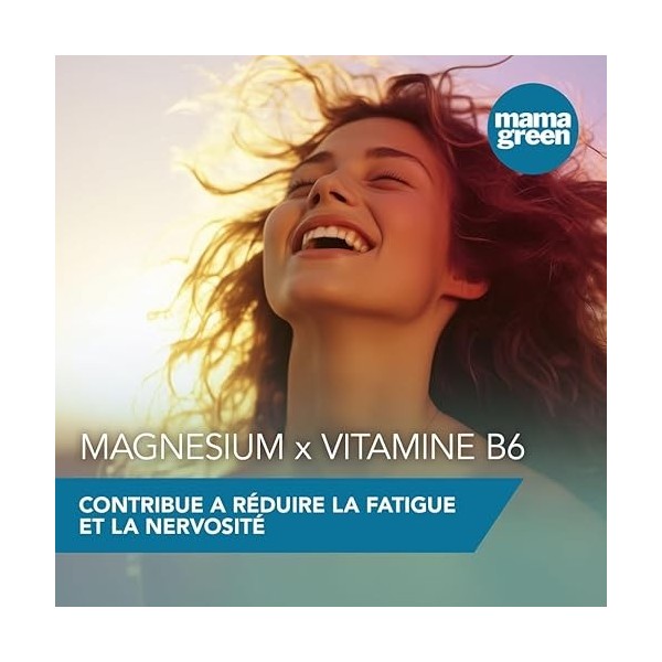 Mama Green - Gummies Magnesium - Contribue à réduire la fatigue - Contribue à un métabolisme énergétique normal - 60 gummies 