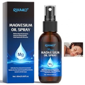 Spray Dhuile de Magnésium pur, Huile Mg100% Biologique pour les Pieds, Efficace pour Soulager Muscles, Spray Topique Naturel