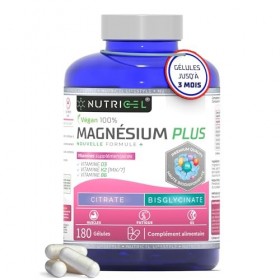 Magnésium Bisglycinate + Citrate - 2177mg - Vitamine B6, D3 et K2 | Fatigue | Magnesium Bisglycinate et Magnesium citrate | j