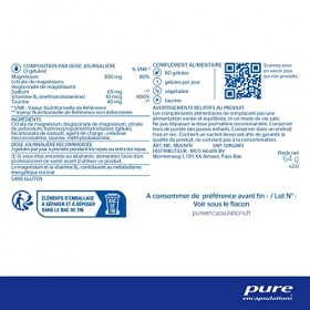 Pure Encapsulations - Magnésium Energy - Formule Sport – Magnésium Bisglycinate et Citrate avec Taurine et Vitamine B12 - Fat...
