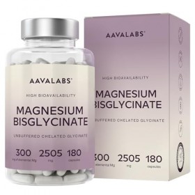 Magnesium Bisglycinate 2505mg | Magnesium Glycinate Chelaté Hautement Biodisponible 300mg Élémentaire - Bisglycinate de Magné