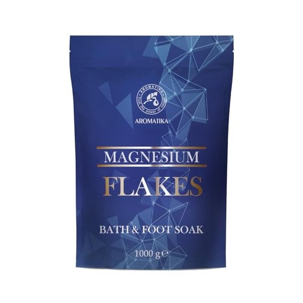 Flocons de Magnésium 1000g - Bain de Magnésium - Bain Relaxant - Apaisant et Soulage la Fatigue - Relax - Soins du Corps - Hy