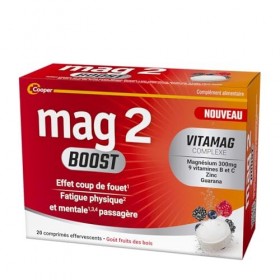MAG 2 - BOOST – Magnésium, vitamines B et C, zinc et extrait de guarana - Coup de fouet pour les fatigues physiques et mental...