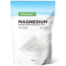 Magnésium Pure - 600 g de poudre 4,3 mois de réserve - Testé en laboratoire teneur en substances actives & pureté - Poudr Mag...