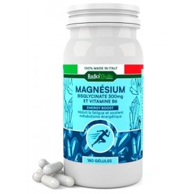 Magnésium Bisglycinate 300mg Vitamine B6 180 capsules Supplément Sommeil Fatigue et Stress Forme Chélatée Soutient Os Dents F