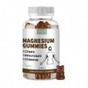 Gommes Magnésium Bisglycinate 600mg + Citrate de Magnésium 1560mg + Vitamine B6 - Haute Concentration, Absorption Maximale et