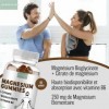 Gommes Magnésium Bisglycinate 600mg + Citrate de Magnésium 1560mg + Vitamine B6 - Haute Concentration, Absorption Maximale et