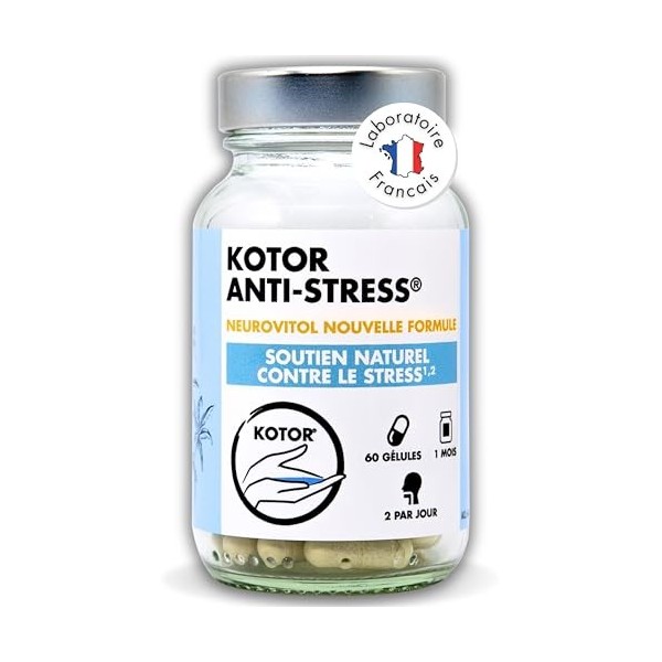 KOTOR ANTI-STRESS – Stress & Anxiété – Burnout & Surmenage – Plante Adaptogène + Magnésium Bisglycinate + Vitamines B1, B2, B