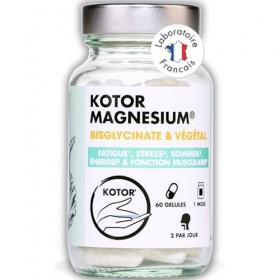 MAGNESIUM BISGLYCINATE | 100% Naturel | Fatigue, Stress, Sommeil, Sport | + Laitue de Mer + Vitamine B6 + Taurine | 60 Gélule