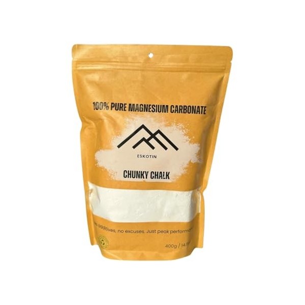 Eskotin Magnésium descalade 400 g – Chunky Chalk 100 % carbonate de magnésium pur – sans additifs – Adhérence maximale pour 