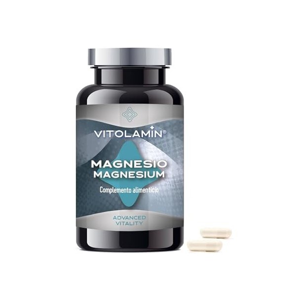 Magnésium VITOLAMIN® 200 gélules végétariennes | Supplément de citrate de magnésium pur 100% naturel | Indispensable au fonct