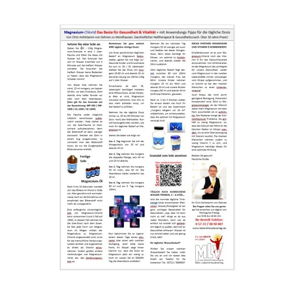 Huile de magnésium / huile de magnésium 1 l – Loriginal de la mer Morte – Seulement le meilleur pour votre corps.