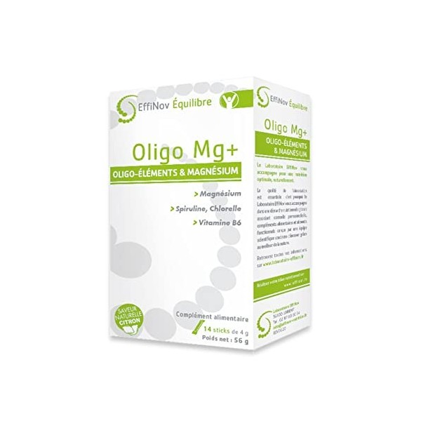 Oligo Mg+ - Combat Efficacement la Fatigue - Magnésium, Chlorella et Vitamines - Contribue à Réduire le Stress et Booste la V