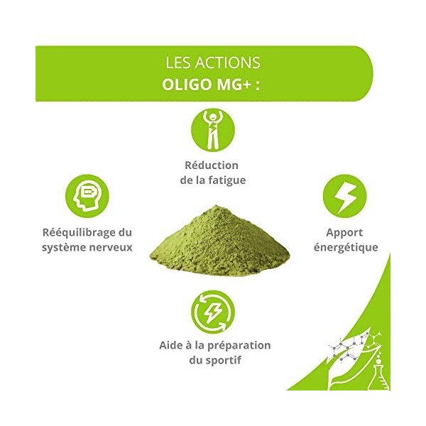 Oligo Mg+ - Combat Efficacement la Fatigue - Magnésium, Chlorella et Vitamines - Contribue à Réduire le Stress et Booste la V