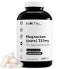 Magnésium Pur 350 mg provenant du Bisglycinate de Magnésium. 240 gélules végétaliennes pour 4 mois de traitement. Fabriqué en