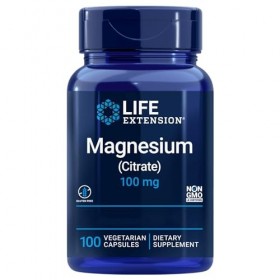 Life Extension, Magnesium Citrate, 100mg, 100 Capsules végétaliennes, Sans Gluten, Végétarien, Sans Soja, Sans OGM