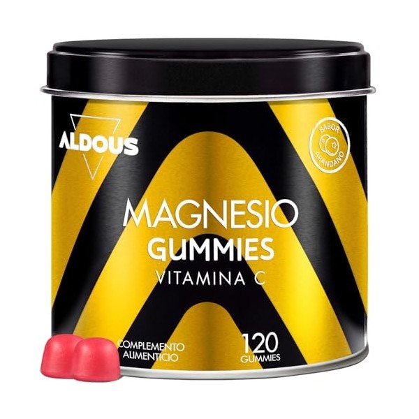 Citrate de Magnésium Gummies 1340mg + Vitamine C 45mg par dose journalière - 120 Gummies - Magnésium pur 225 mg - Goût myrtil
