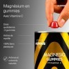 Citrate de Magnésium Gummies 1340mg + Vitamine C 45mg par dose journalière - 120 Gummies - Magnésium pur 225 mg - Goût myrtil