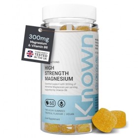 Known 300mg Magnésium Gummies – 2914mg Citrate de Magnésium – Alternative Glycinate Biodisponible – Saveur Tropicale – Complé
