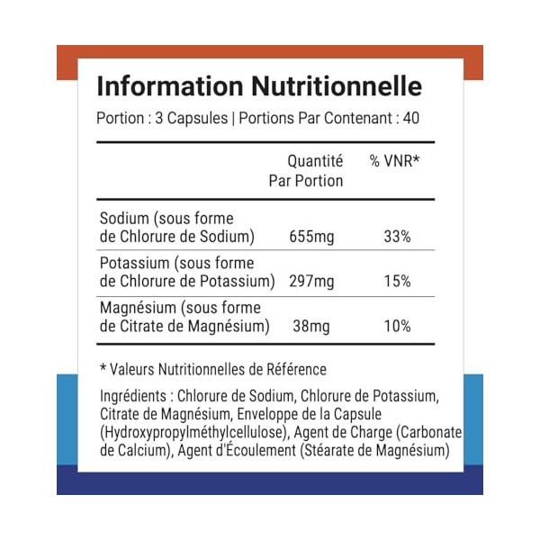 Nutri-Align Sels de Jeûne Electrolytes 120 Gélules | Électrolytes de Sodium, de Potassium et de Magnésium | Gélules Délectro