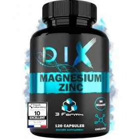 Magnésium Bisglycinate Malate Citrate ✗ 3 forms de Zinc ✗ Vitamine B6 Bioactive ✗ ZMA DIX ✗ Hautement Assimilable ✗ Fabriqué 