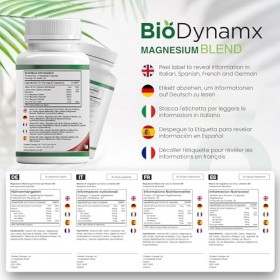 BioDynamx Magnesium Bisglycinate 3 en 1 Glycinate - Malate Citrate B6 375 mg | 90 Capsules Végétaliennes 30 Portions Foncti M...