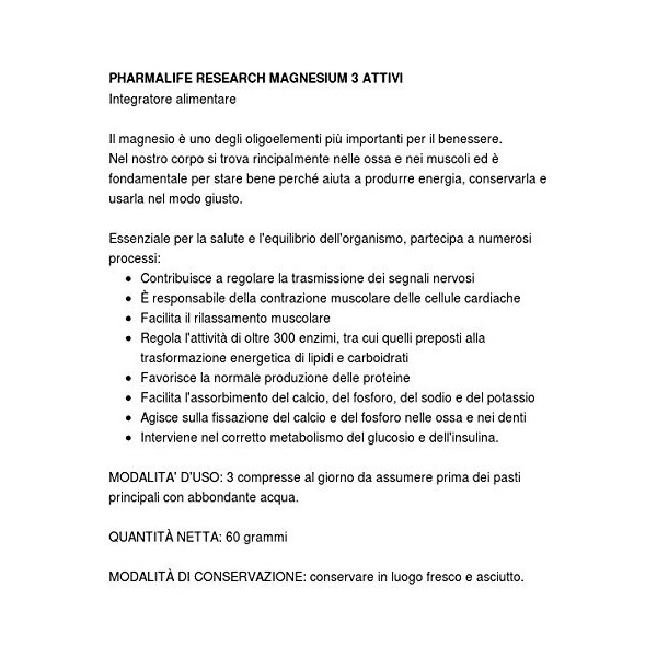 Magnesium 3 attivi 60 cpr