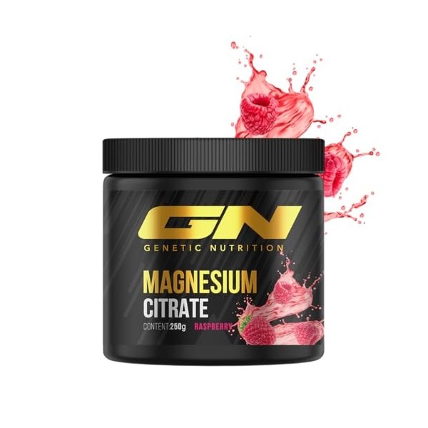 GN Laboratories Citrate de magnésium 250g framboise - Magnésium de haute qualité pour compléter votre alimentation - Poudre