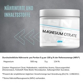 GN Laboratories Citrate de magnésium 250g framboise - Magnésium de haute qualité pour compléter votre alimentation - Poudre