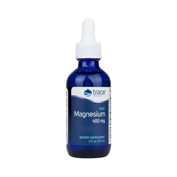 Trace Minerals Research, Ionic Magnesium Magnésium Ionique , 400mg, Vegan, 58ml, Végétarien, Sans Gluten, Sans Soja, Sans OG