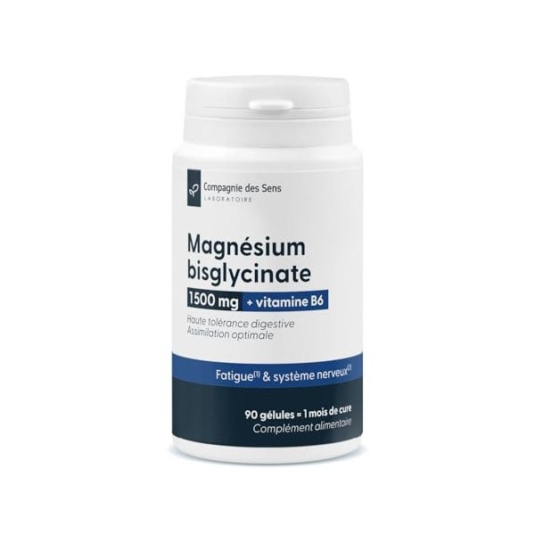 Magnésium bisglycinate 1500 mg & Vitamine B6 - Haute tolérance digestive - Assimilation optimale Magnésium
