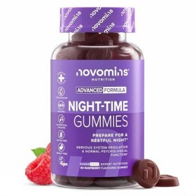 Gommes Sommeil Adulte - Complément Alimentaire - avec Magnesium, L Theanine, Vitamine B12, Extrait de Camomille - Sans Melato