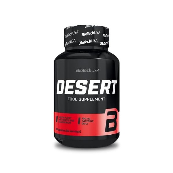 BioTechUSA Desert avec stimulant | Contrôle du métabolisme | Magnésium et extraits de plantes, 100 Capsules