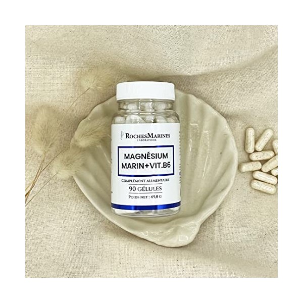 Roches Marines - Complément alimentaire Magnésium marin et Vitamine B6 - Équilibre nerveux - Energie - Bon fonctionnement des