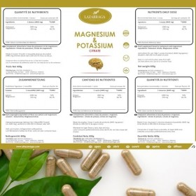 Magnésium et potassium haute dose | Citrate de magnésium 250 mg + citrate de potassium 1000 mg pur | Soutien musculaire, éner