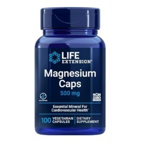 Life Extension Capsules de Magnésium 500mg - 100 Capsules Végétariennes - Soutien Cardiovasculaire et Musculaire de Qualité S