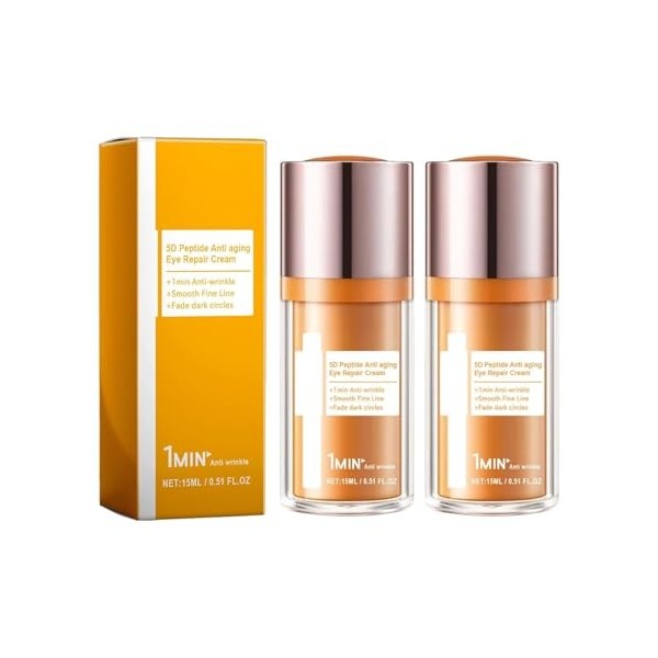 Crème contour des yeux anti-rides aux peptides 5D, crème contour des yeux hydratante, liftante et anti-âge, gel liftant aux p...