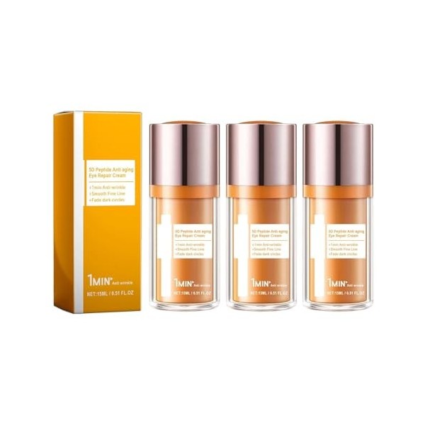 Crème contour des yeux anti-rides aux peptides 5D, crème contour des yeux hydratante, liftante et anti-âge, gel liftant aux p...