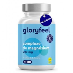 Complexe de Magnésium 200mg - 365 capsules - Premium 5-en-1 : Bisglycinate, Citrate, Oxide, Malate & Ascorbate - Magnésium Él