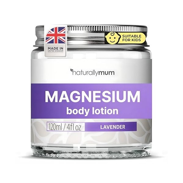 NaturallyMum - Lotion corporelle au magnésium [naturelle et végétalienne] – Lotion topique au chlorure de magnésium pour le s