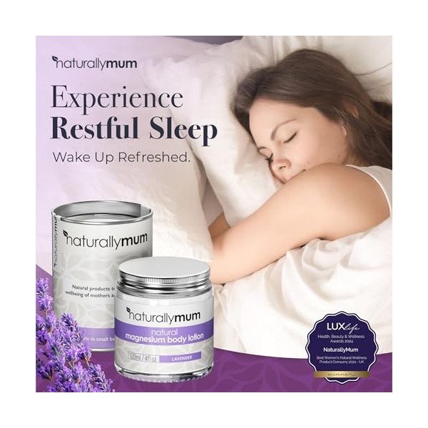 NaturallyMum - Lotion corporelle au magnésium [naturelle et végétalienne] – Lotion topique au chlorure de magnésium pour le s