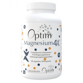 OPTIM Magnesium Complexe - Magnésium bisglycinate, citrate, malate, acétyl-taurinate ATA Mg + Vitamine B6-60 gélules Capsules