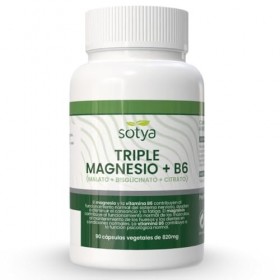SOTYA Triple magnésium avec vitamine B6 4 en 1. Malate, citrate et bisglycinate de magnésium pour la récupération musculaire,