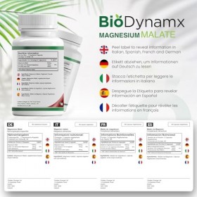 BioDynamx Magnesium Malate - 180 Gélules - 90 Portions | Complément Magnésium Haute Teneur | Favorise Sommeil Energie | Sans ...