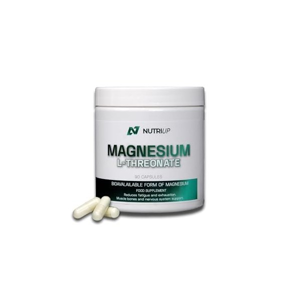 Magnesium L-Threonate - 90 gélules, 2000 mg par jour - Réduit la fatigue, renforce la mémoire et concentration, santé des mus
