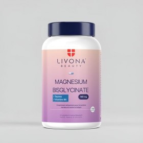 LIVONA BEAUTY Complexe Stress | Nervosité | Sommeil 120 gélules : 320mg Magnésium Bisglycinate + 100mg Taurine + 1.6 mg Vitam