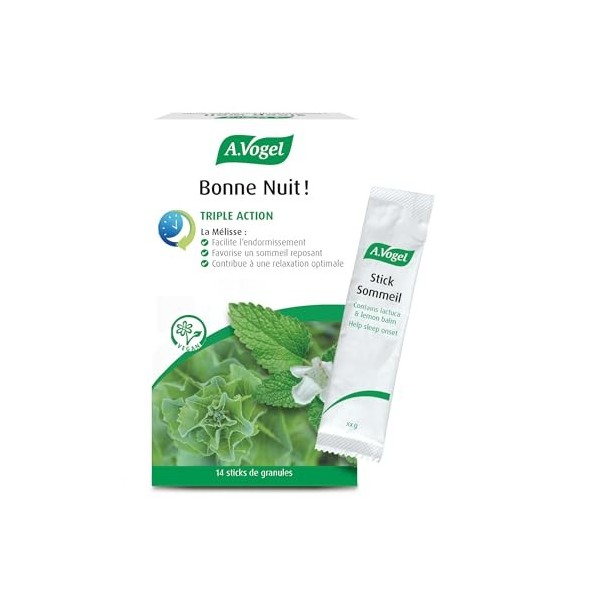 A.VOGEL – Sticks Sommeil – Mélisse fraîche & Magnésium – Favorise un sommeil réparateur, Aide à la relaxation & Réduit la fat