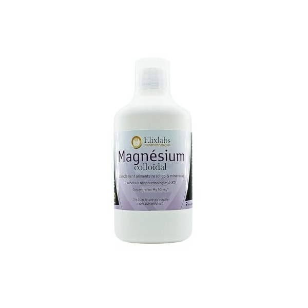 Magnésium colloïdal 50 ppm Flacon de 500 ml - 100% Naturel